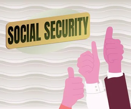 Conceptual display Social Security. Internet Concept assistance from state Stock Illustration