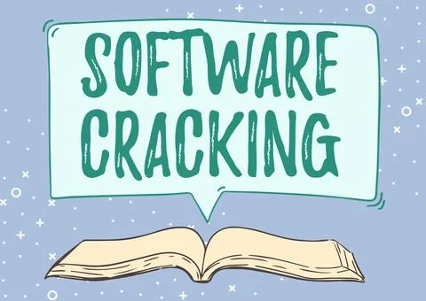 Conceptual display Software Cracking. Business concept modification of software Stockillustratie