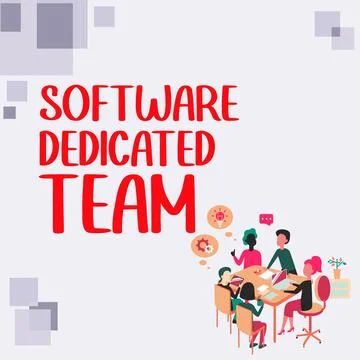 Conceptual display Software Dedicated Team. Business overview people responcible Ilustração Stock