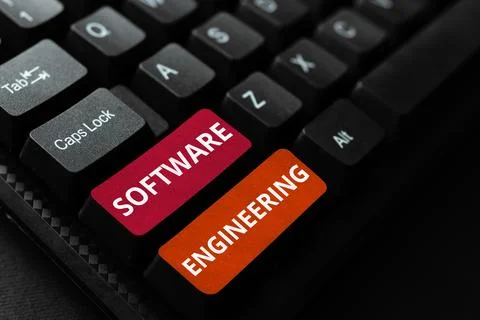 Conceptual display Software Engineering. Internet Concept Program Development in Stock Photos