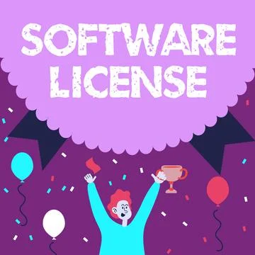 Conceptual display Software License. Conceptual photo legal instrument governing Stock Illustration