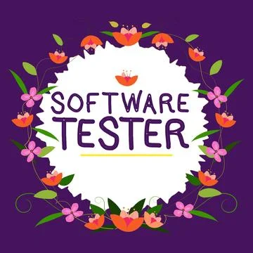 Conceptual display Software Tester. Concept meaning implemented to protect イラスト素材