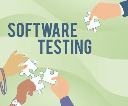 Conceptual display Software Testing. Business overview investigation provide 스톡 일러스트
