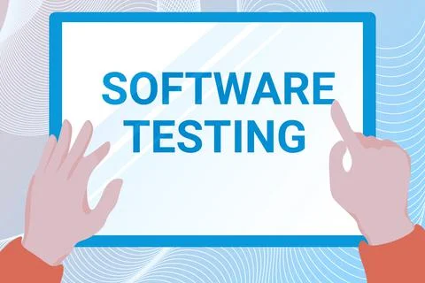 Conceptual display Software Testing. Business concept activity to check whether Stock Illustration