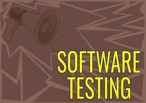 Conceptual display Software Testing. Business overview activity to check whether Stock Illustration
