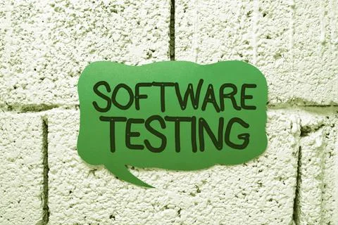 Conceptual display Software Testinginvestigation provide information about the Stockfoto's