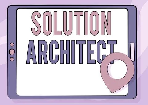 Conceptual display Solution Architect. Internet Concept Design applications or Stock Illustration