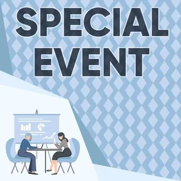 Conceptual display Special Event. Concept meaning Function to generate money for Stock Illustration