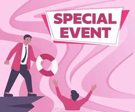 Conceptual display Special Event. Concept meaning Function to generate money for Stock Illustration