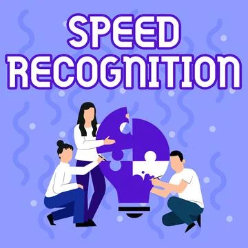 Conceptual display Speed Recognition. Word Written on technology used to detect Stock Illustration