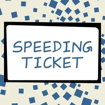Conceptual display Speeding Ticket. Conceptual photo psychological test for the Stock Illustration