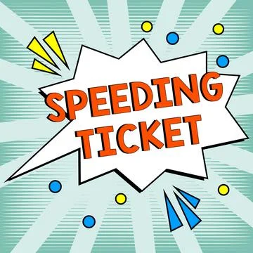Conceptual display Speeding Ticket. Word for psychological test for the maximum Stock Illustration