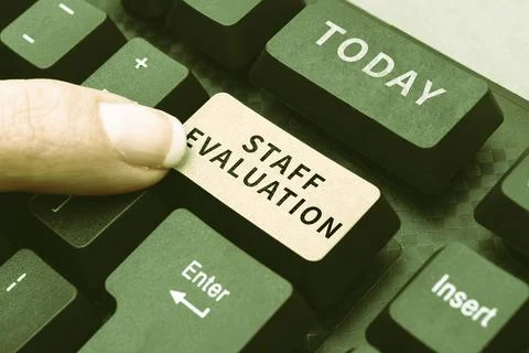 Conceptual display Staff Evaluation. Concept meaning clarifies the direction the Stock Photos