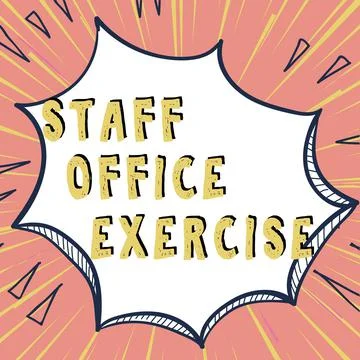 Conceptual display Staff Office Exercise. Word for Promoting physical fitness Illustrazione stock
