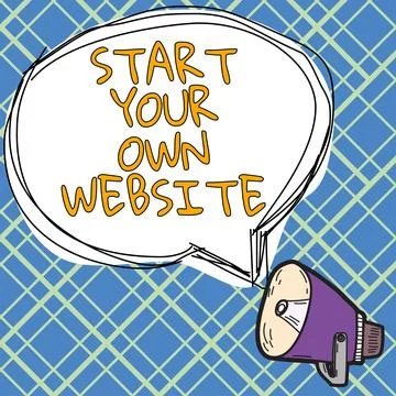 Conceptual display Start Your Own Website. Word Written on serve as Extension of イラスト素材