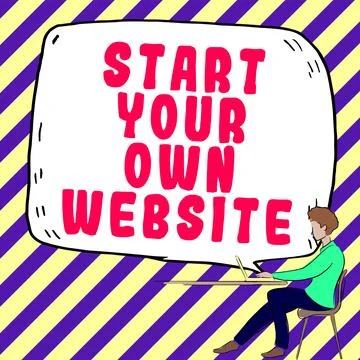 Conceptual display Start Your Own Website. Business approach serve as Extension 스톡 일러스트