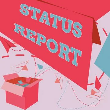 Conceptual display Status Report. Conceptual photo Update Summary of situations Stock Illustration