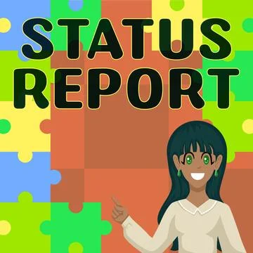 Conceptual display Status Report. Word Written on Update Summary of situations Stock Illustration