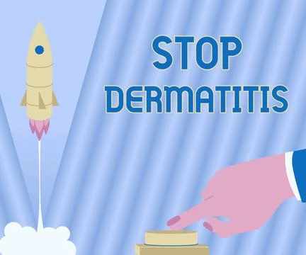 Conceptual display Stop Dermatitis. Internet Concept Put an end in irritation Stock Illustration
