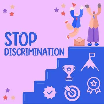 Conceptual display Stop Discrimination. Internet Concept Prevent Illegal Stock Illustration