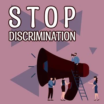 Conceptual display Stop Discrimination. Word for Prevent Illegal excavation Stock Illustration
