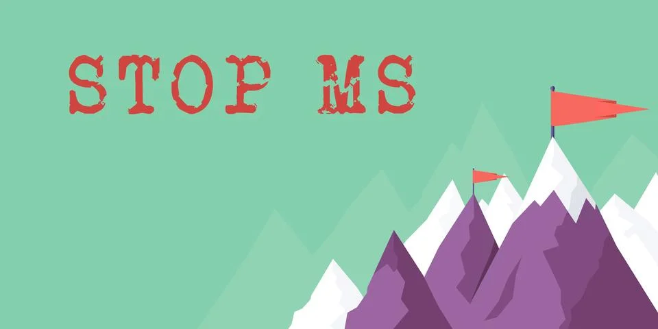 Conceptual display Stop Ms. Concept meaning prevent disease marked by patches of Stock Illustration