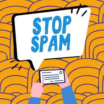 Conceptual display Stop Spam. Conceptual photo end the Intrusive or Illustrazione stock