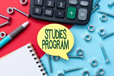 Conceptual display Studies Program. Concept meaning Platform help move you Stockfoto's