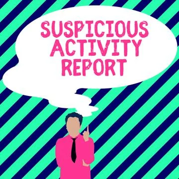 Conceptual display Suspicious Activity Report. Word for account or statement Illustrazione stock