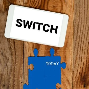 Conceptual display Switch. Concept meaning device for making and breaking the Stock Photos