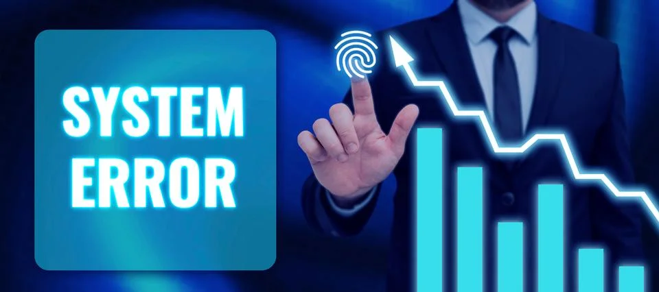 Conceptual display System Error. Business concept Technological failure Software Stockfoto's