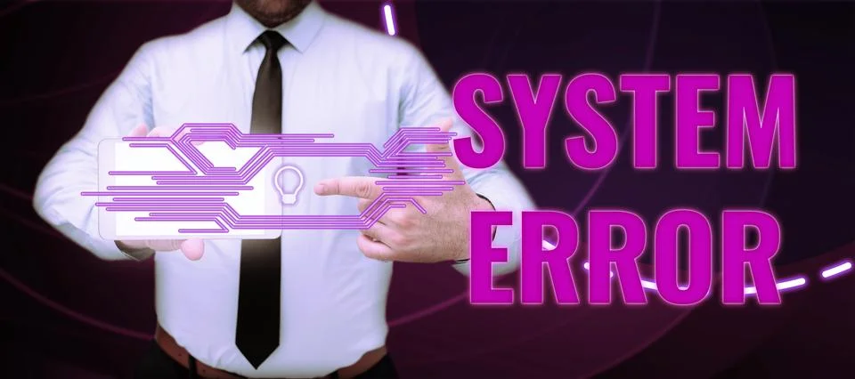 Conceptual display System Error. Internet Concept Technological failure Software Foto stock