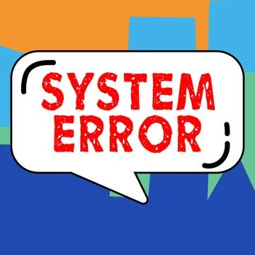 Conceptual display System Error. Word for Technological failure Software Stock-Illustration