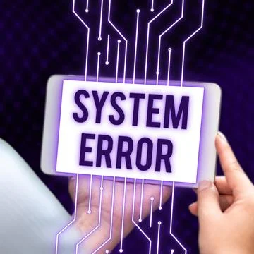 Conceptual display System Error. Word for Technological failure Software Stock Photos
