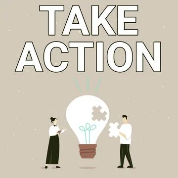 Conceptual display Take Action. Conceptual photo positive act of making a Stock Illustration