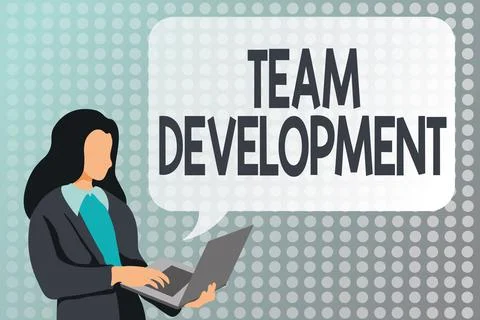 Conceptual display Team Development. Business approach the enhancement of the Illustrazione stock