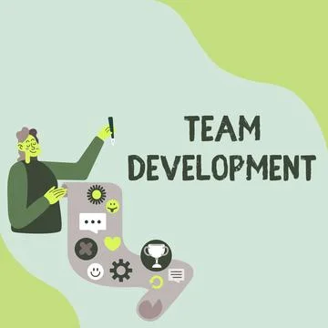 Conceptual display Team Development. Word for learn why and how small groups Illustrazione stock