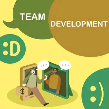 Conceptual display Team Development. Word Written on learn why and how small Stock-Illustration