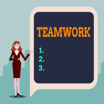 Conceptual display Teamwork. Concept meaning the group s is collaborative effort Stock Illustration