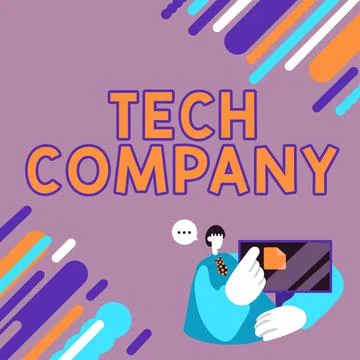 Conceptual display Tech Company. Internet Concept a company that invents or Stock Illustration