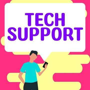 Conceptual display Tech Support. Business showcase Assisting individuals who are Stock Illustration