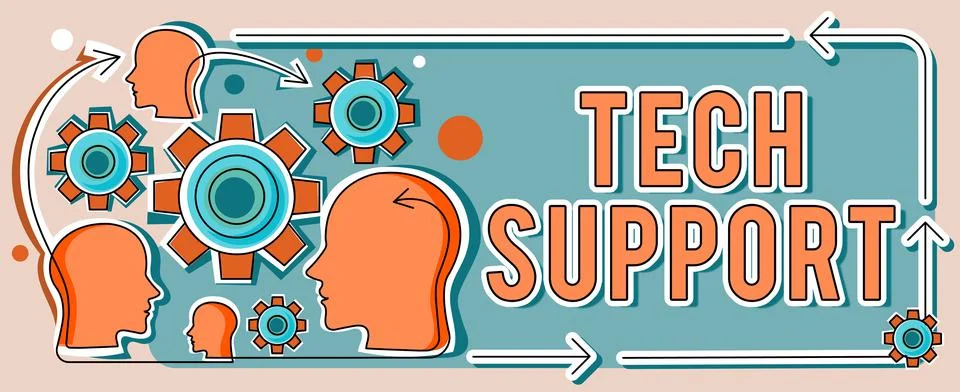 Conceptual display Tech Support. Concept meaning Assisting individuals who are Stock Illustration