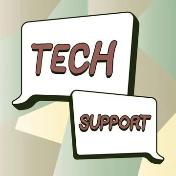 Conceptual display Tech Support. Concept meaning Assisting individuals who are イラスト素材