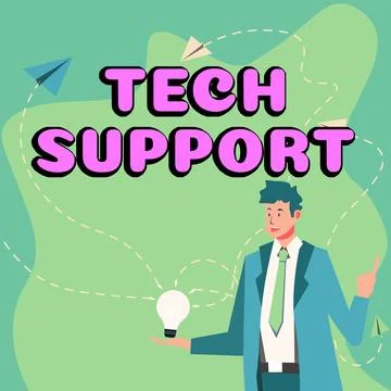 Conceptual display Tech Support. Word Written on Assisting individuals who are Stock Illustration