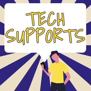 Conceptual display Tech Supports. Word Written on Help given by technician 스톡 일러스트