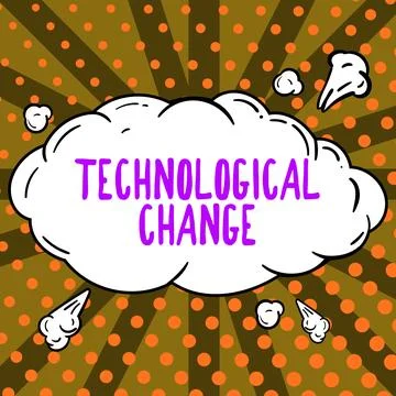 Conceptual display Technological Change. Word for increase in the efficiency of Stockillustratie