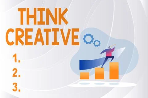 Conceptual display Think Creative. Concept meaning The ability to perceive Stock Illustration