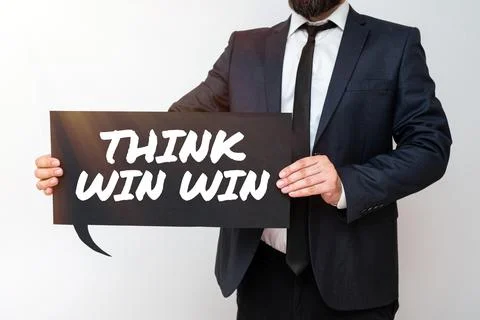 Conceptual display Think Win Win. Concept meaning Business Strategy Competition 写真素材