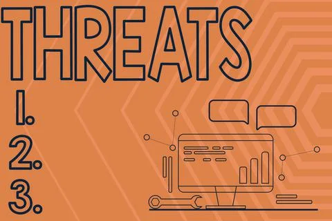 Conceptual display Threats. Business overview Statement of an intention to 스톡 일러스트