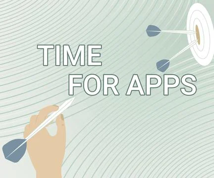 Conceptual display Time For Apps. Business showcase The best fullfeatured Stock Illustration